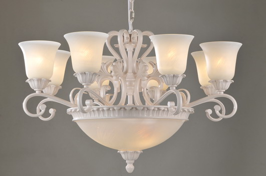 11-Light White Iron Eruopean Chandeliers - Click Image to Close