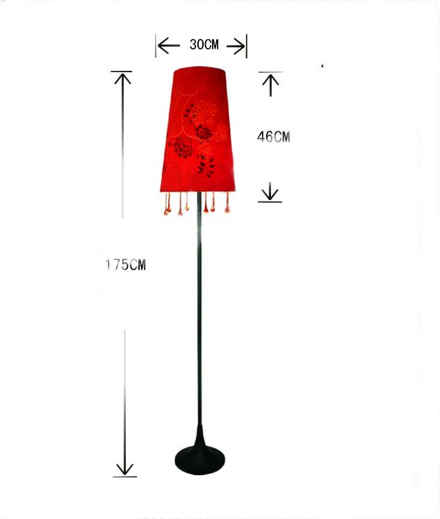 Red Floria Red Glass Floor Lamps, Modern Floor Lamp