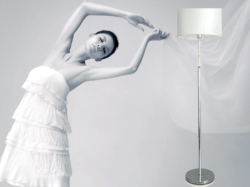 Contemporary Silver Transparent Crystal Chrome Floor Lamps