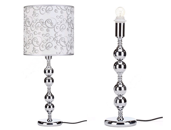 Golden Printed Table Lamps with Ball Decoration - Click Image to Close