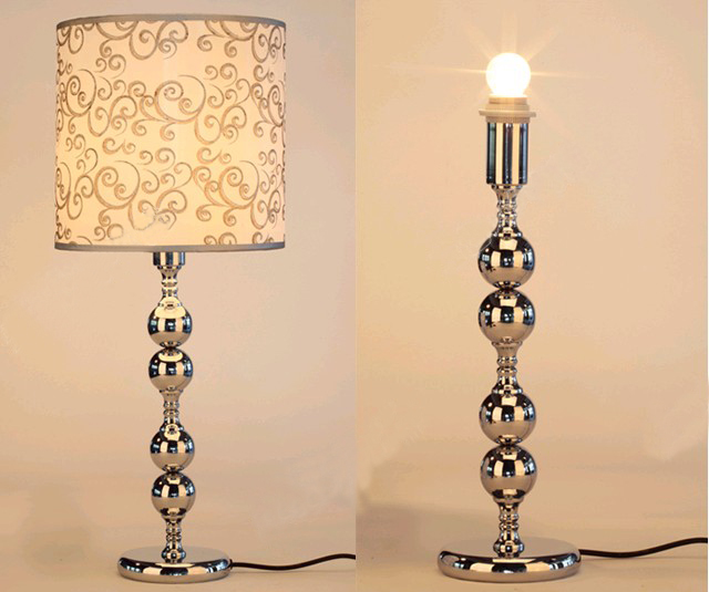 Golden Printed Table Lamps with Ball Decoration