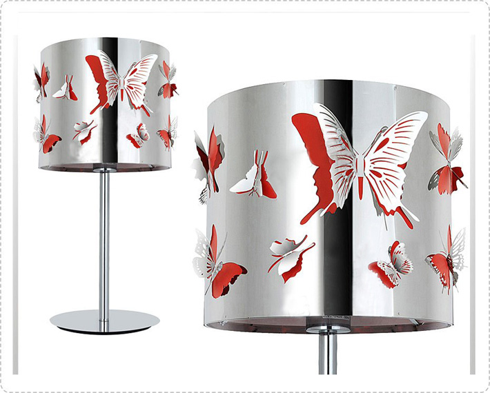 Exquisite Butterfly Stainless Steel Living Room Table Lamps