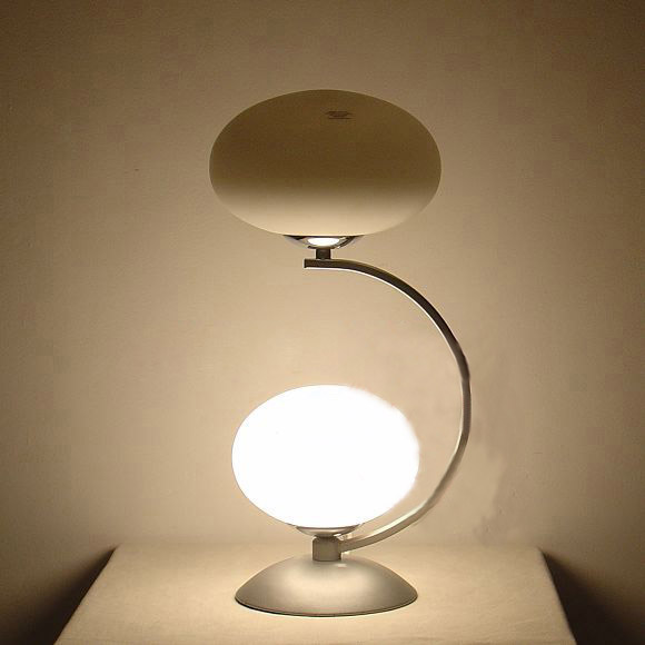 Outlet 2-Light Glass Table Lamp Chrome
