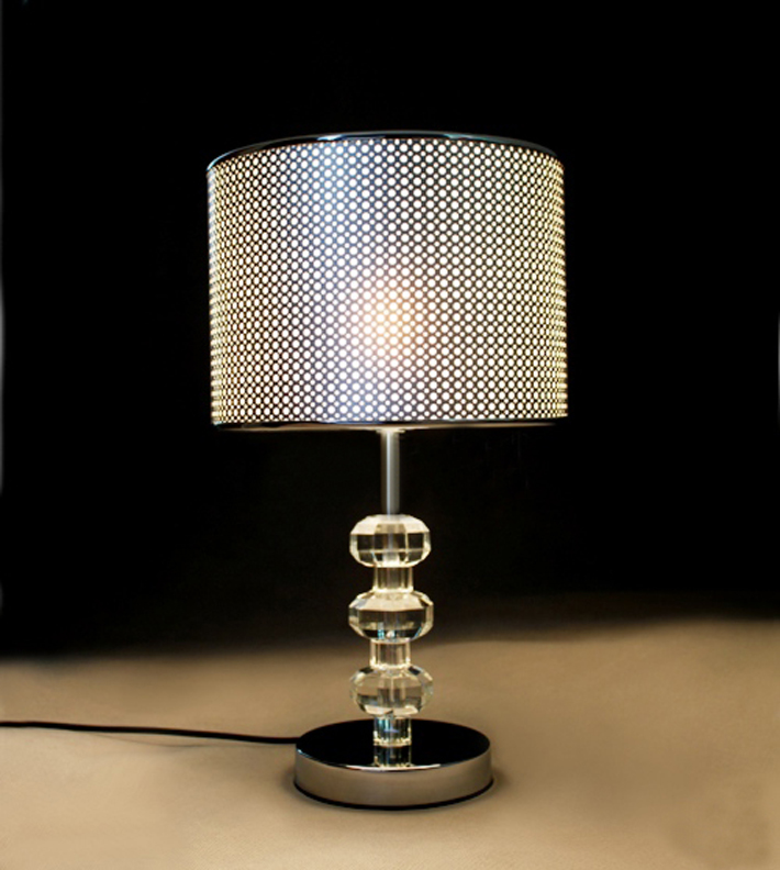 Wholesale Modern White Art Printed Clear Crystal Table Lamps