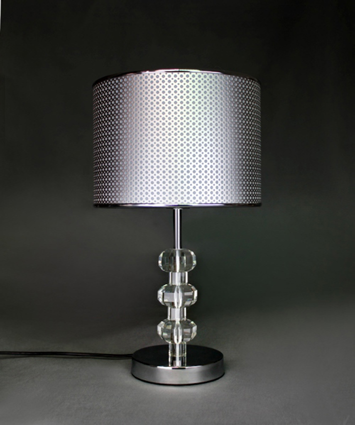 Refined Modern Table Lamp with Chrome Base - Click Image to Close