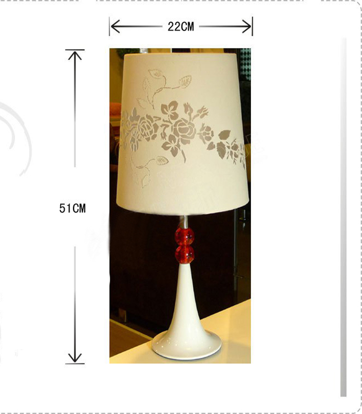 Classy Offwhite Table Lamps with Red Acrylic Balls
