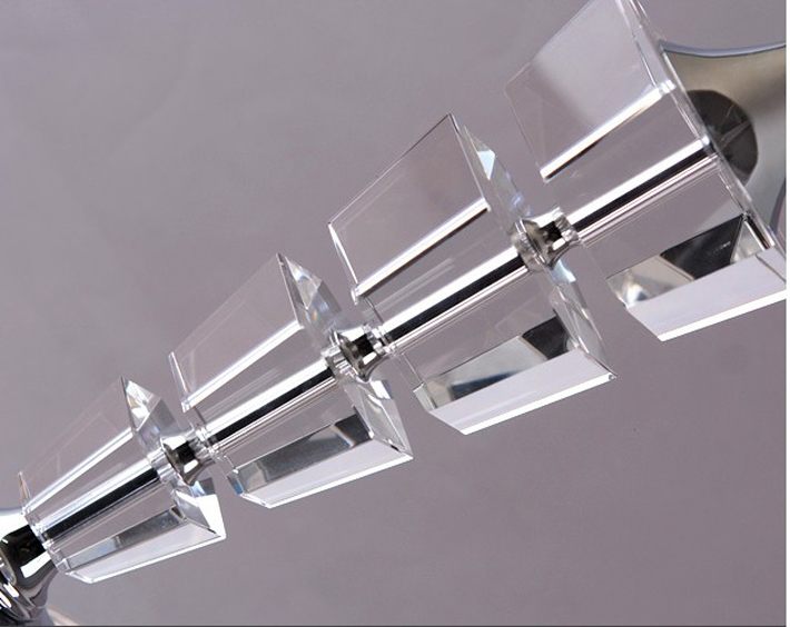 White Trapezoid Crystals Chrome-Plated Modern Table Lamps - Click Image to Close