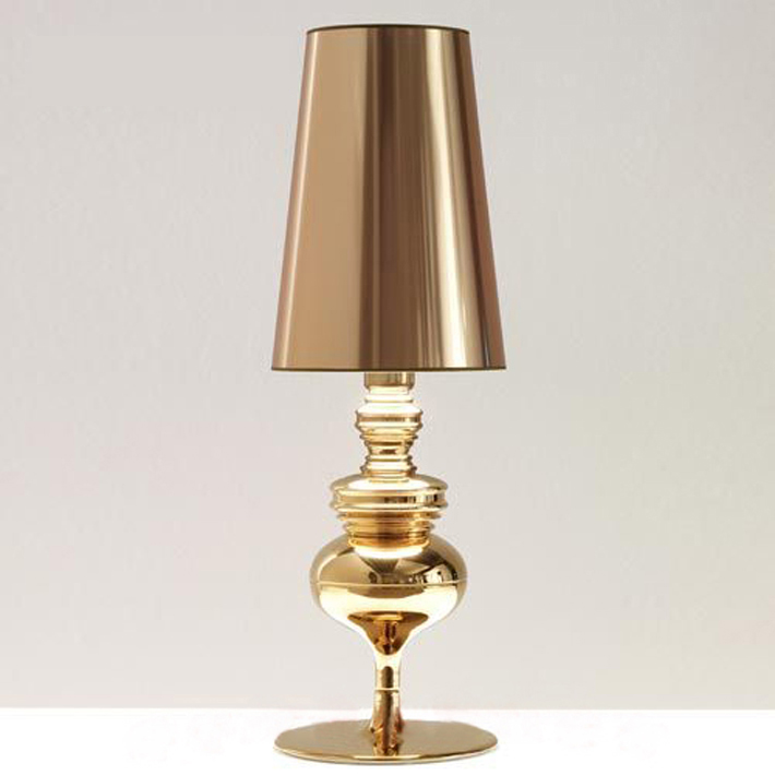 PVC Film Golden Table Lamps with Plated Body