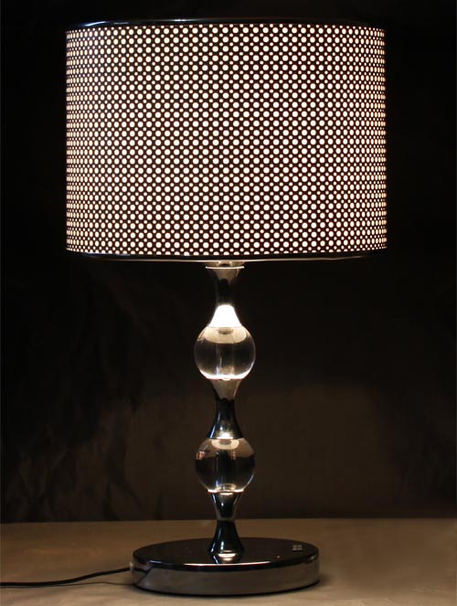 Film Shiny Laser Cover K9 Crystal Shaft Chrome Table Lamps - Click Image to Close