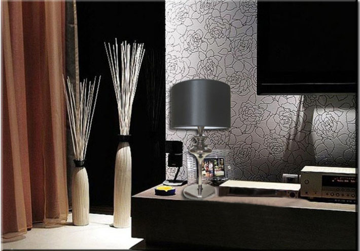 Black Modern Table Lamps, Cloth Art Table Lamps Available