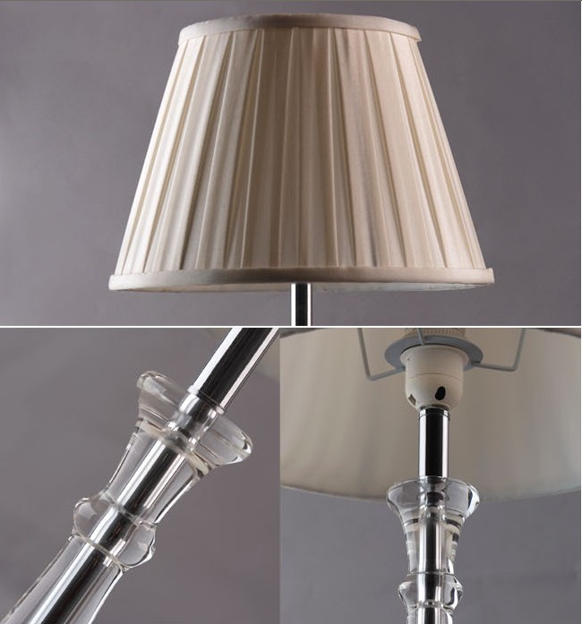 White Edge Floded Cover K9 Crystal Modern Table Lamps - Click Image to Close