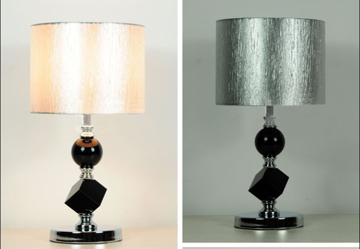 Silver Drawing Black K9 Crystal Chrome Table Lamps