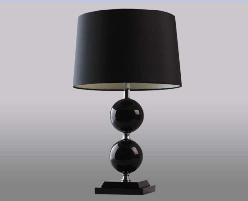 Graceful Black Cloth Art Black K9 Crystal Table Lamps