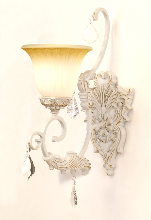 1-Light White with Silver Outdoor Wall Lamps