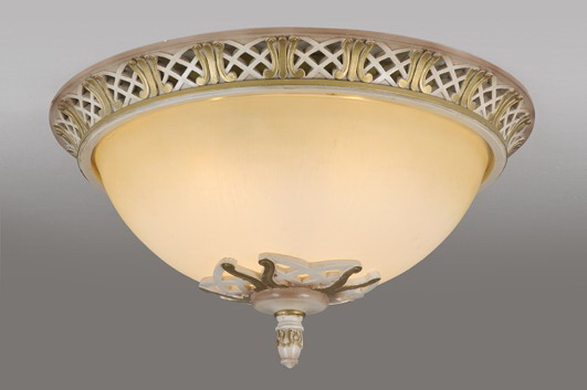 Outlet Bronze White Iron Base Glass Ceiling Flush Mounts