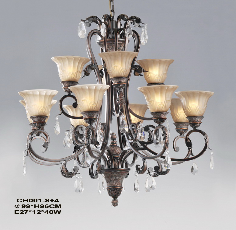 Upscale Rustic 12-Light Copper Chandeliers