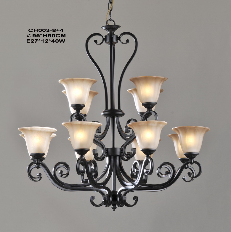 Stylish 12-Light Black European Chandeliers