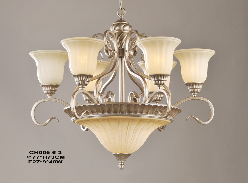 9-Light Champagne Iron Antique Chandeliers