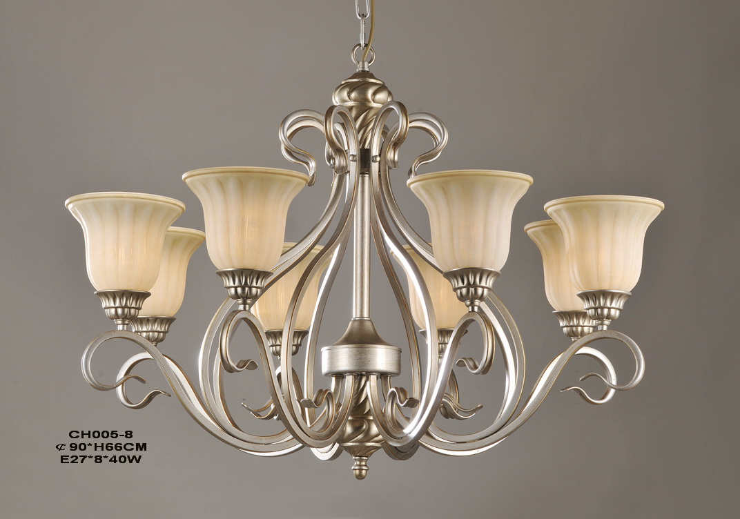 Outlet 8-Light Champagne Iron European Chandeliers