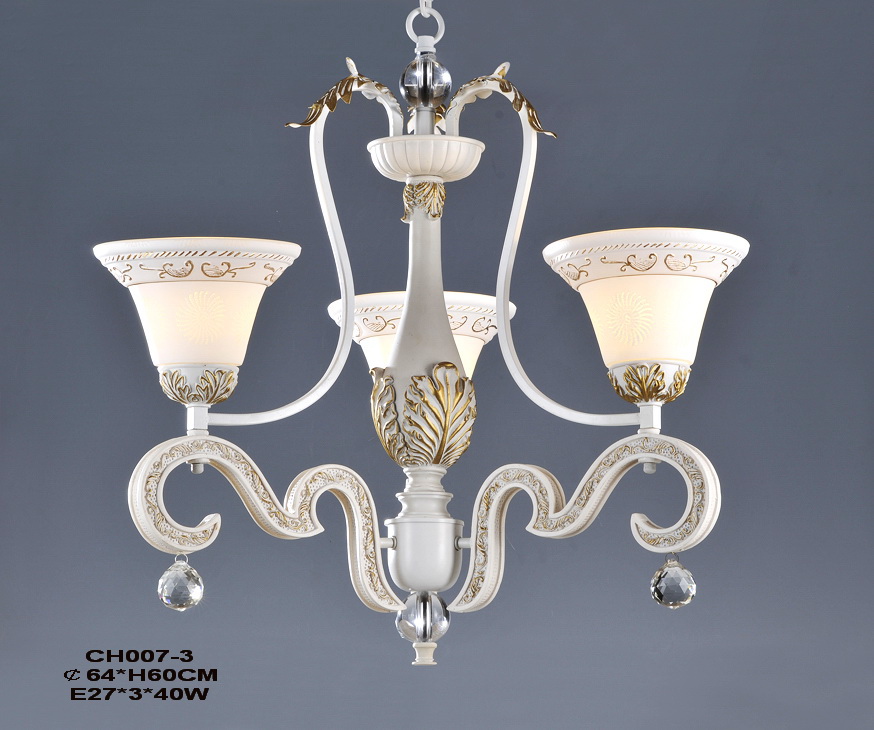 Exquisite 3-Light White Girls Room Chandeliers