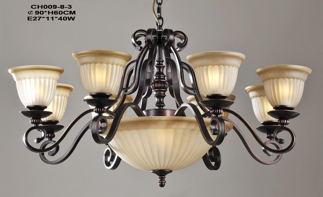 Delicate 11-Light Copper Antique Chandeliers at Low Prices