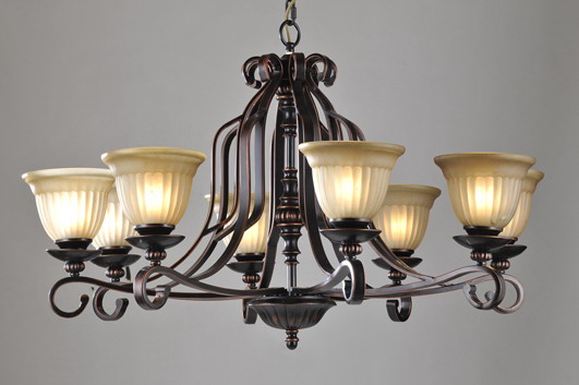 Outlet 8-Light Copper Metal Chandeliers
