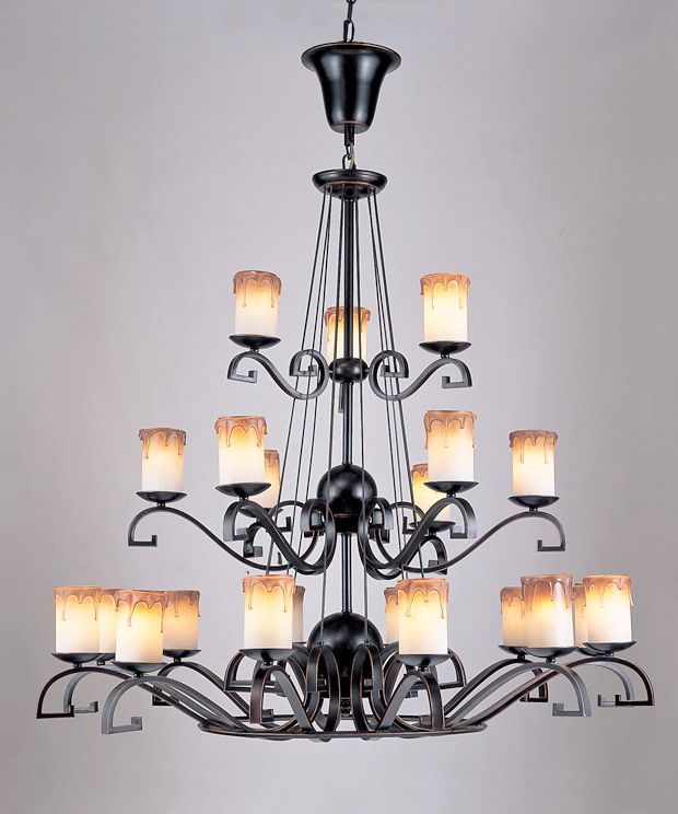 Prosperous 21-Light Black with Copper Metal Chandeliers