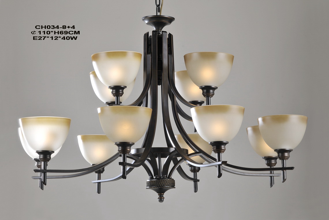 12-Light Black Metal Antique Designer Chandeliers
