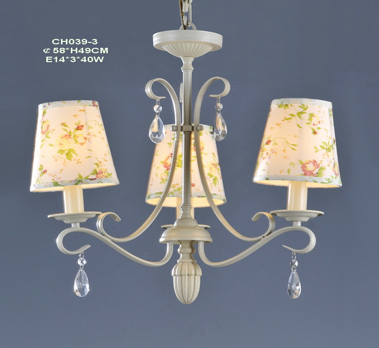 3-Light Grey Metal Skeleton Art Printed Cover Modern Chandeliers