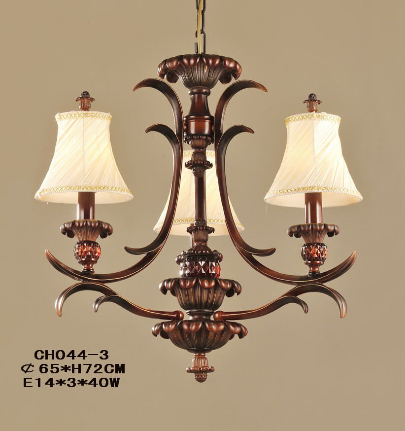 3-Light Cloth Art Cover Antique Chandeliers