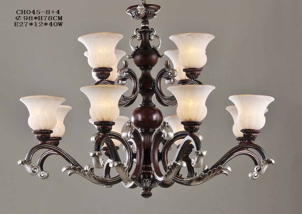 Delicate 12-Light Rust Metal Chandeliers