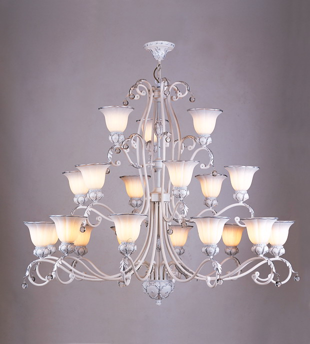 Prosperous 21-Light White with Antique Effect Traditional Chandeliers