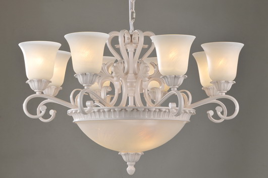 11-Light White Iron Eruopean Chandeliers