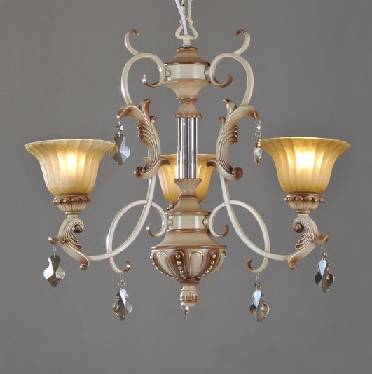 Outlet High Qualith 3-Light Rust Metal Chandeliers with K9 Crystal Pendant