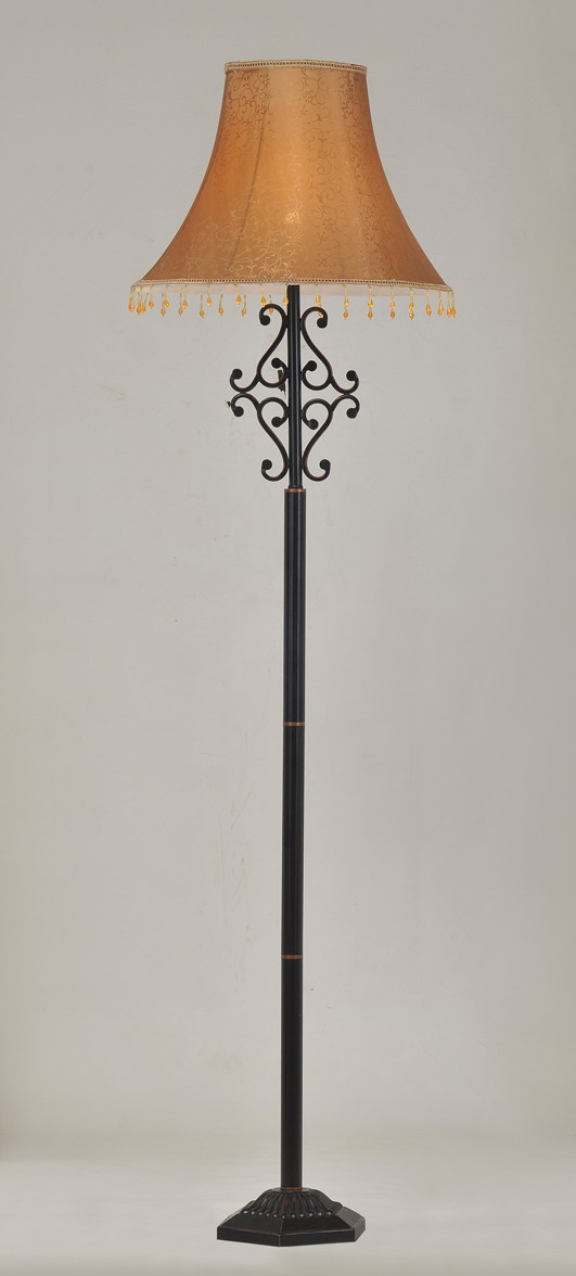 Amber Cloth Art with Crystal Pendant Imperial European Floor Lamps