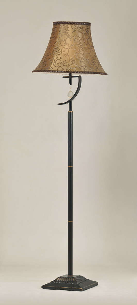 Gold Printed Cloth Art Cover Black Metal European Floor Lamps
