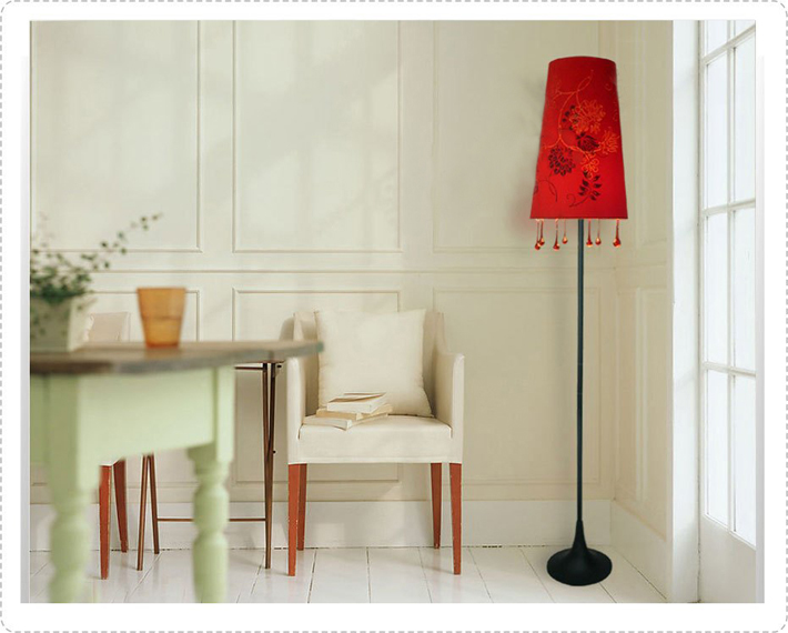 Red Floria Red Glass Floor Lamps, Modern Floor Lamp