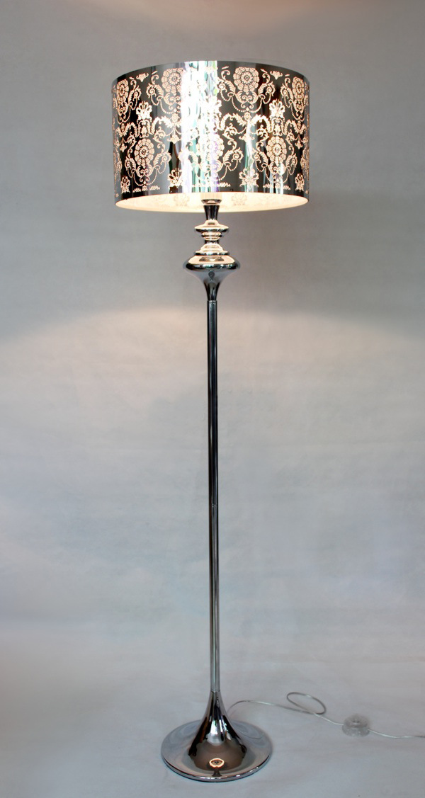 Clssical Vintage Black Floral Printed Floor Lamps