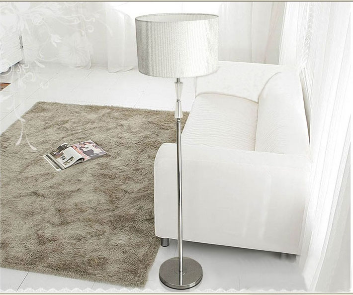 Contemporary Silver Transparent Crystal Chrome Floor Lamps