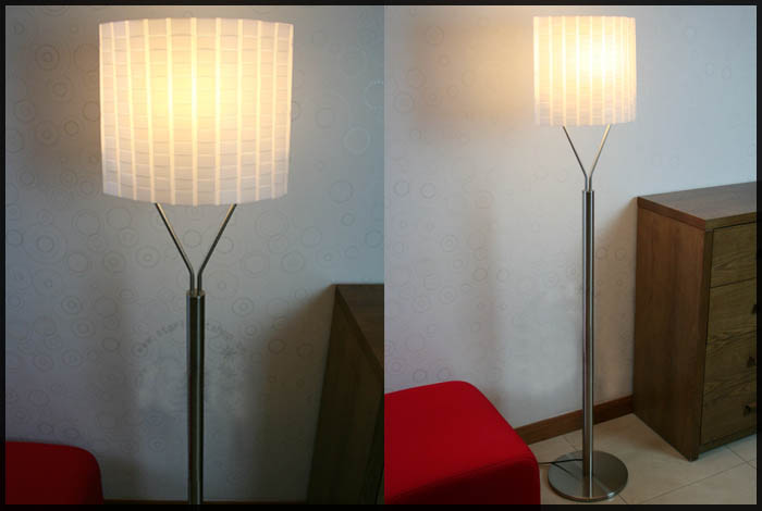 Stylish Contemporary White Vertical Stripe Floor Lamp