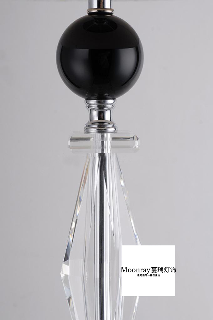 Clssical Modern White Floor Lamp With Black Crystal Ball