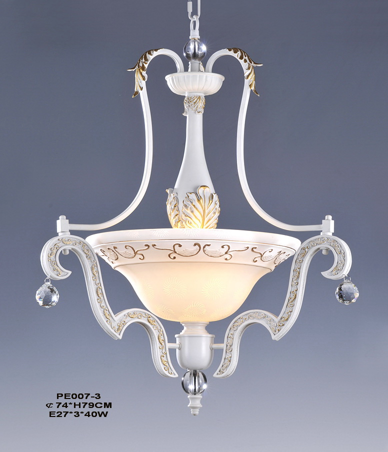 Excellent 3-Light White with Gold Kitchen Chandeliers