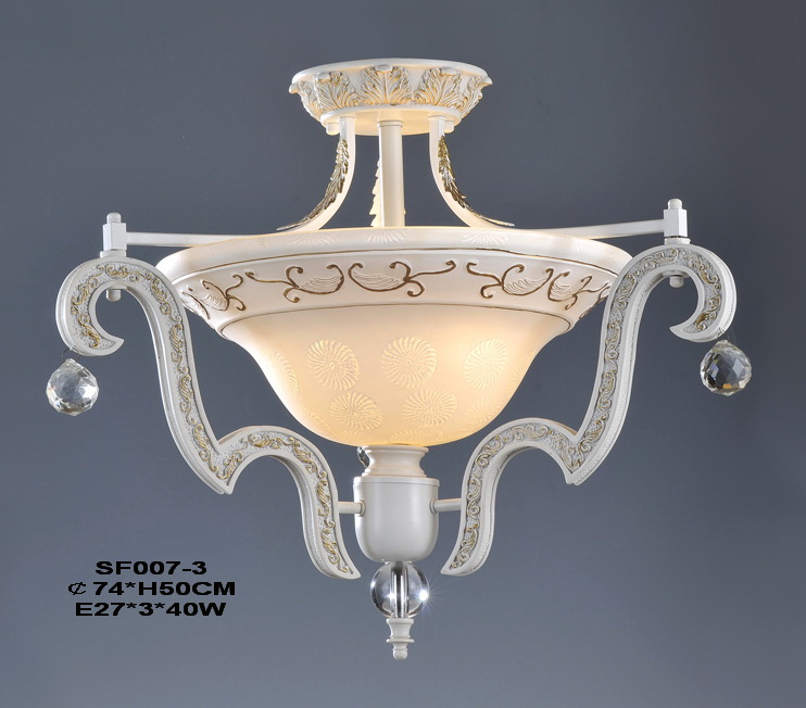 3-Light White with Gold European Kitchen Chandeliers