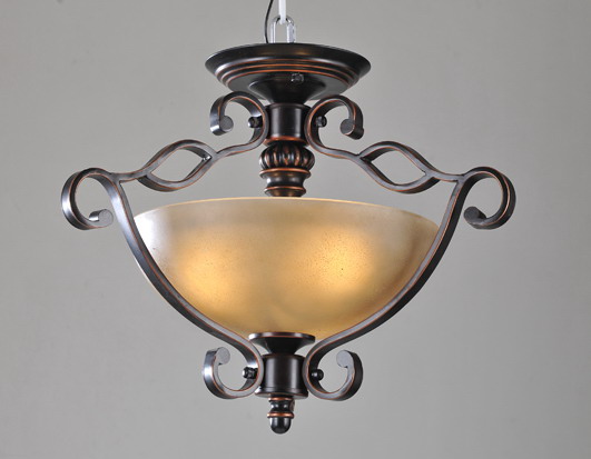 Exquisite 3-Light Antique Copper Kitchen Chandeliers