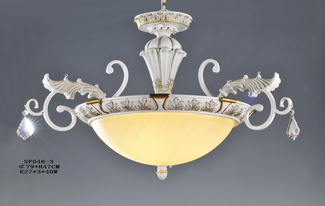 3-Light White with Gold Modern European Kitchen Light with Clear Crystal