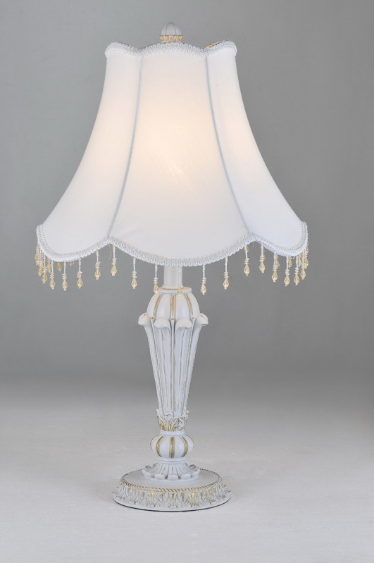 Outlet White with Gold Cloth Art Cover Resin Body Contemporary Table Lamps