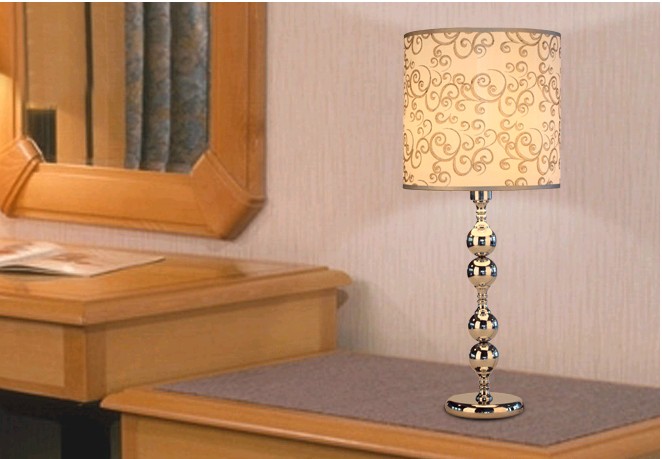 Golden Printed Table Lamps with Ball Decoration