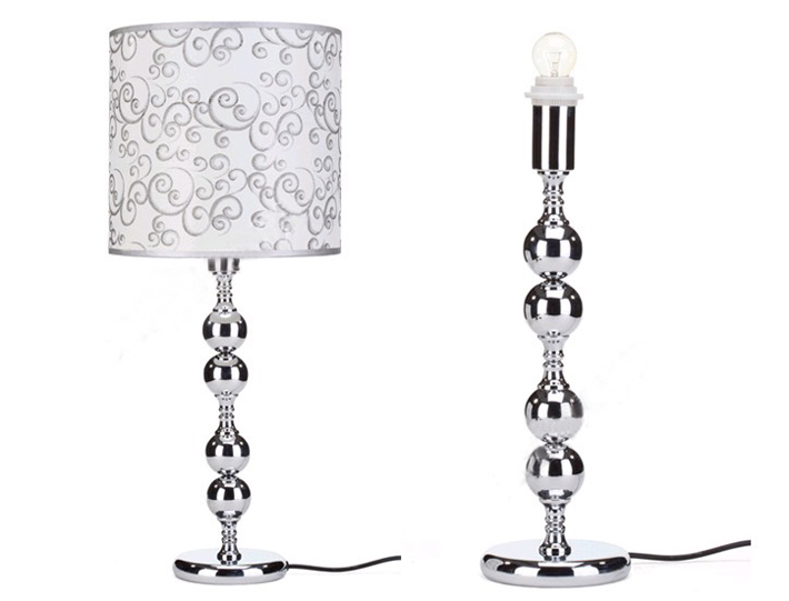 Golden Printed Table Lamps with Ball Decoration