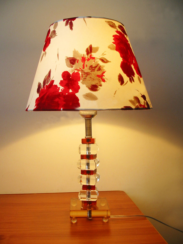 Colorful Art Printed K9 Crystal Antique Table Lamps