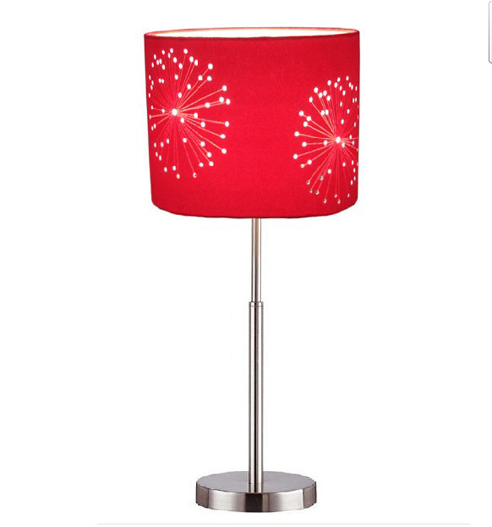 Fresh Red Floral Printed Adjustable Table Lamp